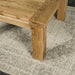 A closer view of the leg of the Amstel Square Oak Coffee Table.