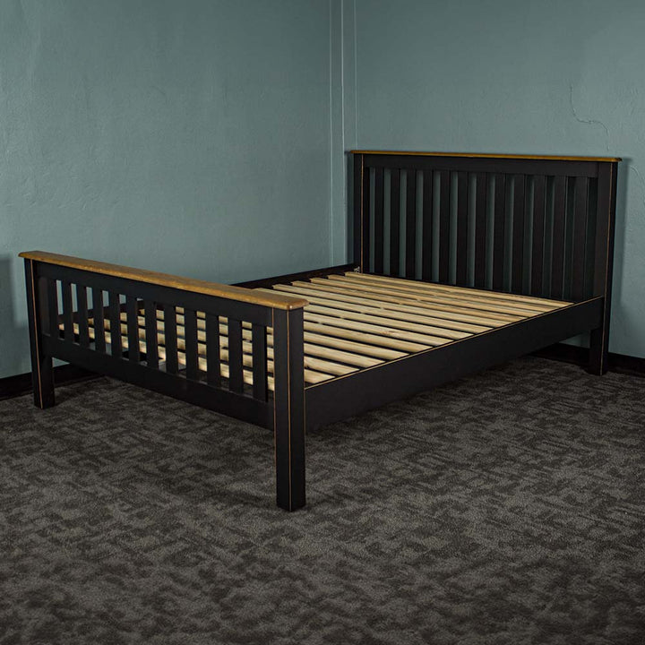 The front of the Cascais Oak Top Double Bed Frame.