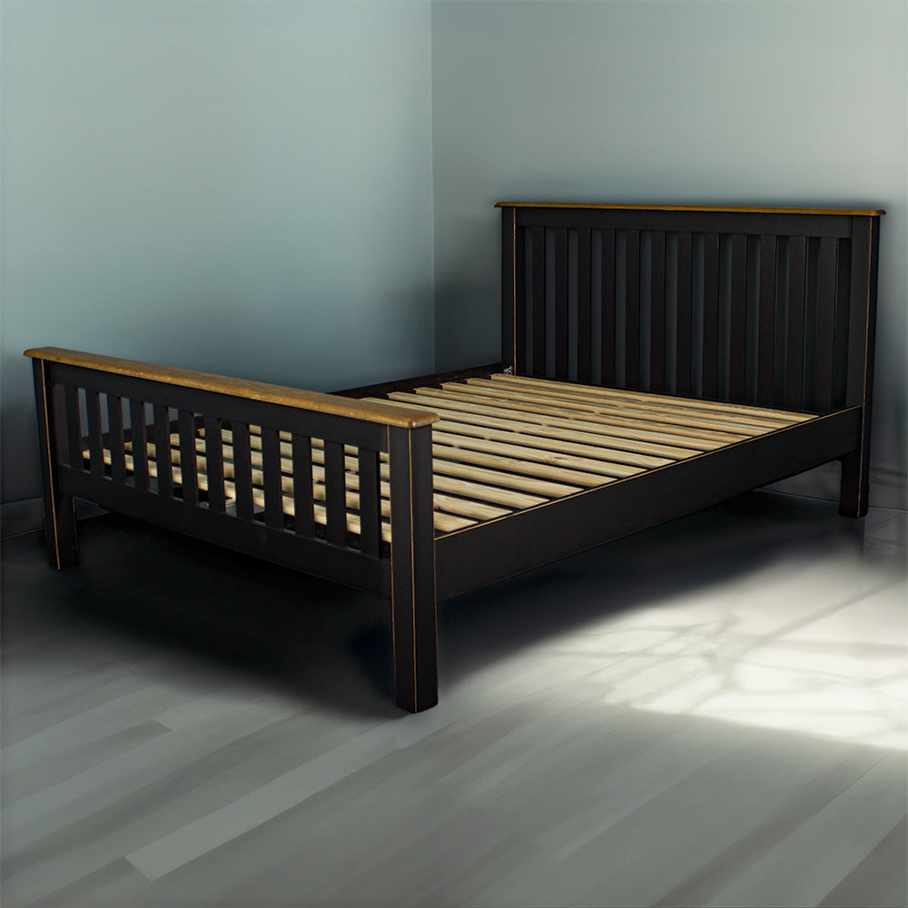The front of the Cascais Oak Top Double Bed Frame.