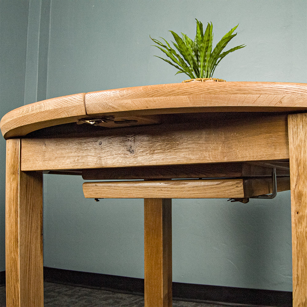 Dakota Round Oak Extending Table
