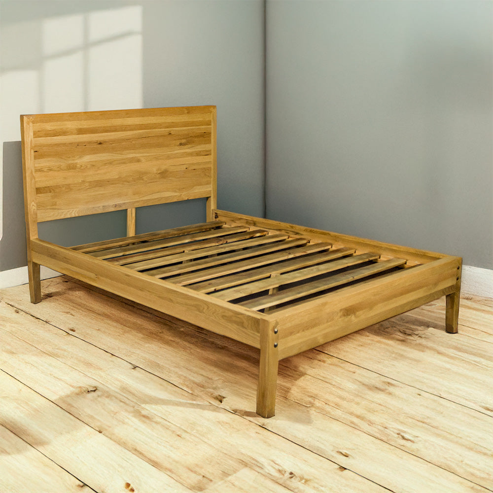 The front of the Ormond Oak Double Bed Frame.