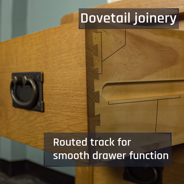 Queensland Oak Large Bedside Cabinet