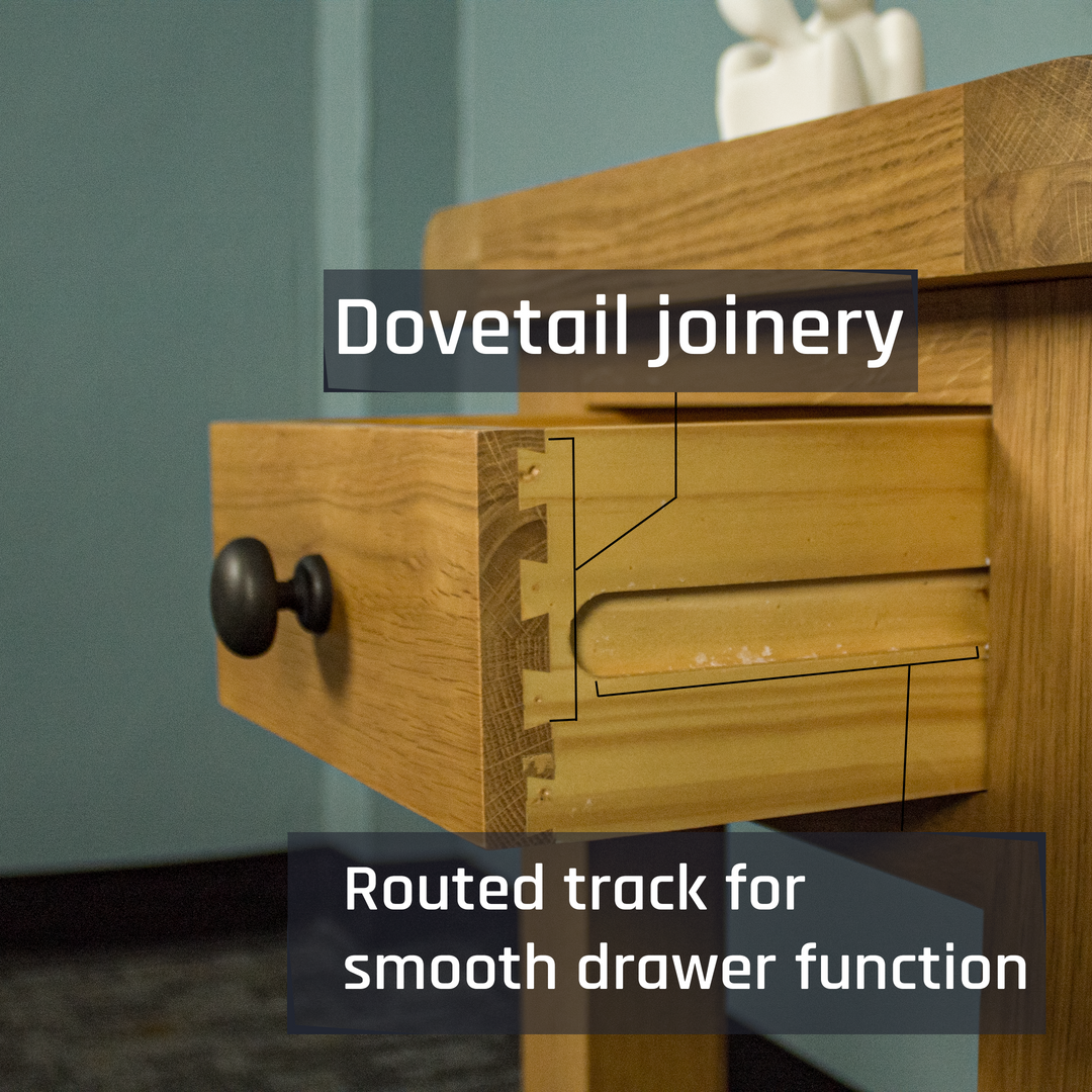 Queensland Oak Bedside/Lamp Table
