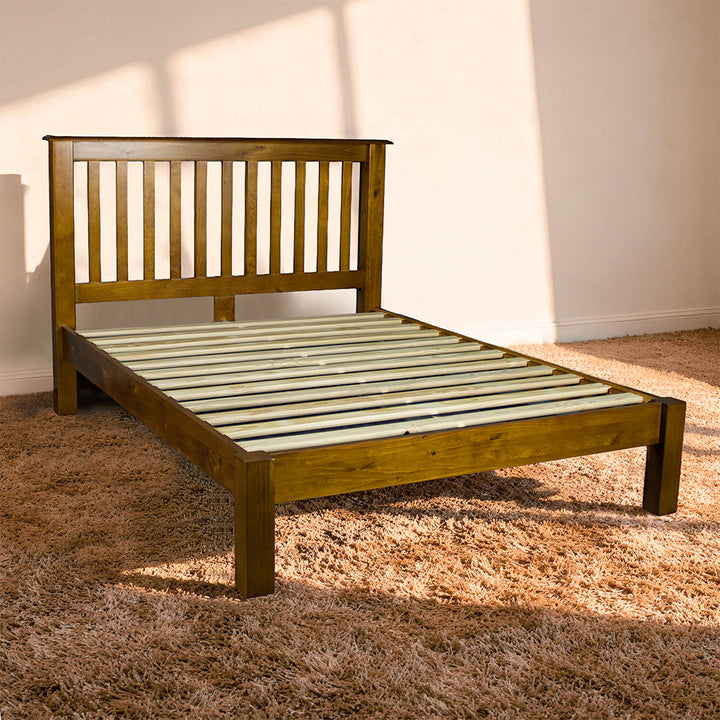 Trent Queen Size NZ Pine Slat Bed Frame