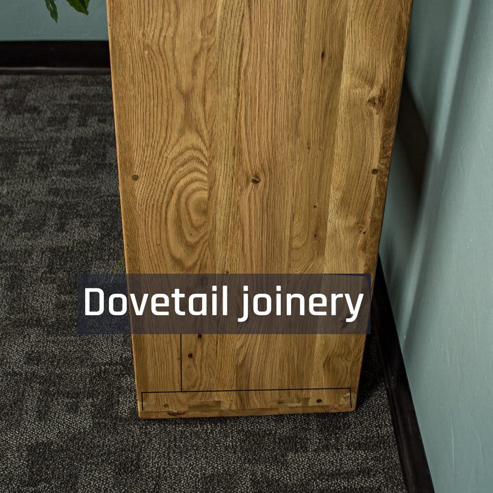 The side of the Vancouver Value Double Cube Oak Shelf