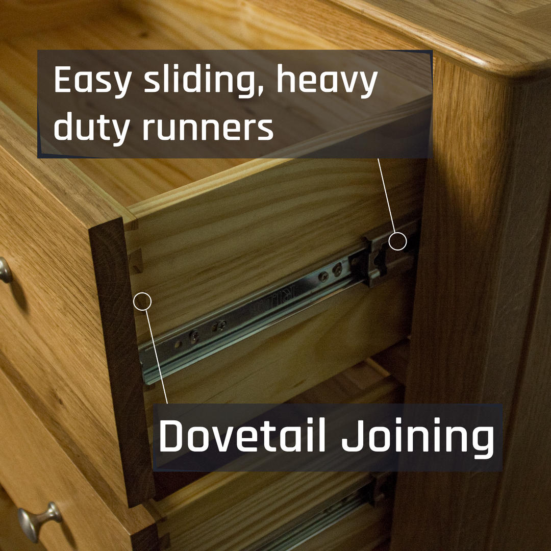Victoria Oak 3 Drawer Tallboy