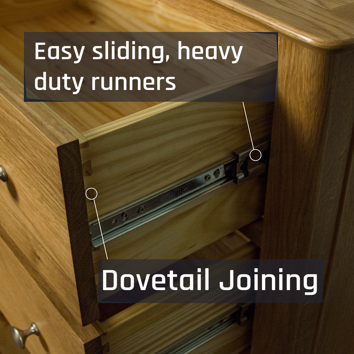 Victoria Oak 3 Drawer Tallboy