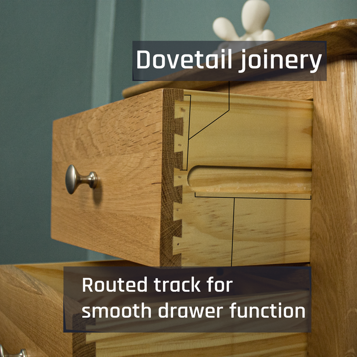 Victoria Oak Bedside Cabinet (L)