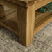 A close view of the leg of the Camden Oak Coffee Table.