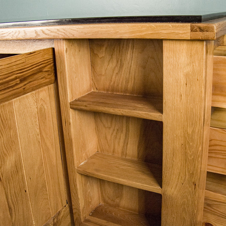 Camden Granite Top Oak Kitchen Workbench