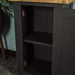 An overall view of the shelf on the Cascais Small Black Cupboard