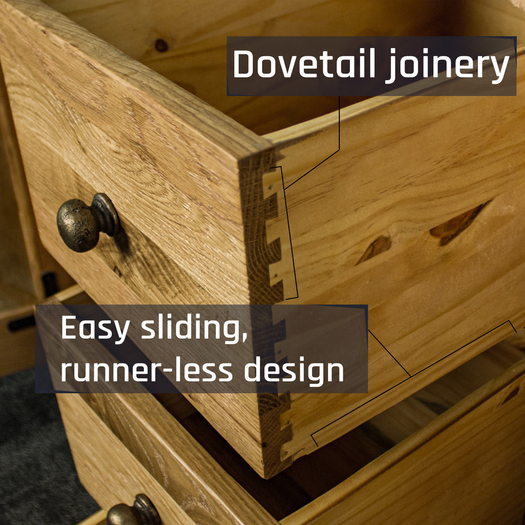 Farmhouse 3 Drawer Rustic Oak Buffet