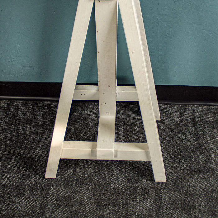 Close up of the cross legs on the Large Byron Recycled Pine Sofa Table