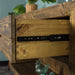 Metal sliding runners and dovetail joining of the Paddington Recycled Pine Buffet / Hall Table 