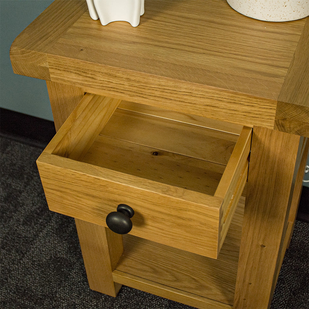 Queensland Oak Bedside/Lamp Table