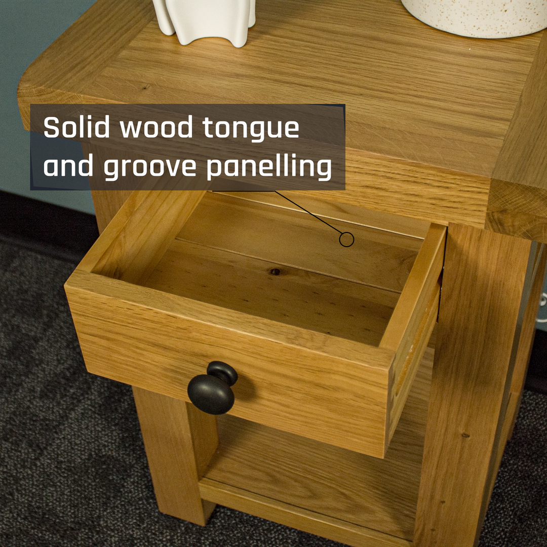 Queensland Oak Bedside/Lamp Table