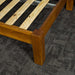 A closer view of the legs on the Trent Single Size NZ Pine Slat Bed Frame