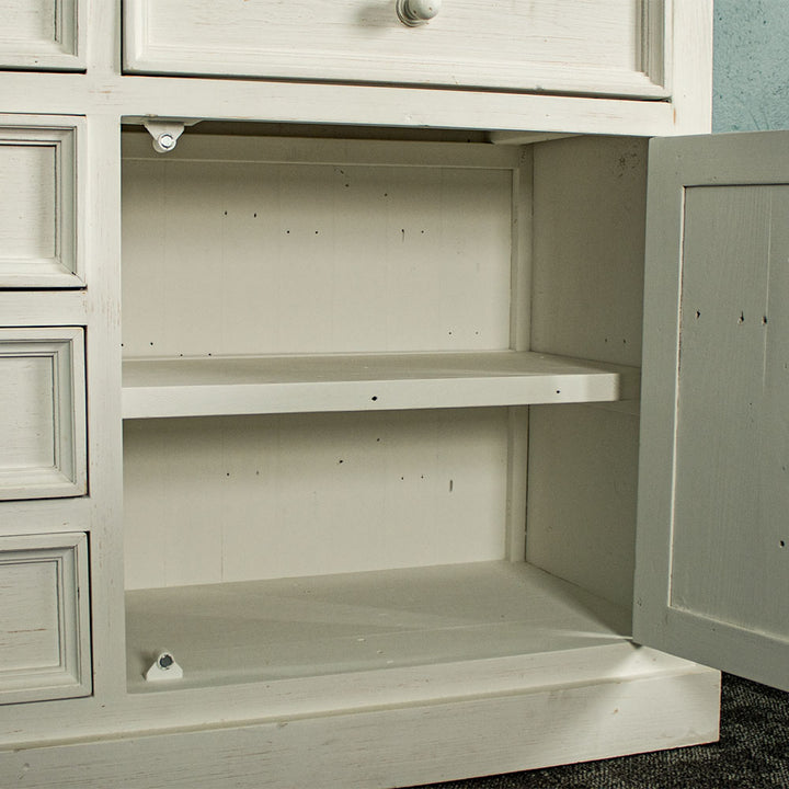 The shelf on the Tuscan Recycled Pine Buffet.