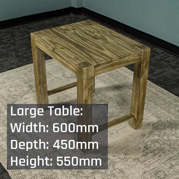 The large/top table of the Vancouver Pine Nesting Tables.