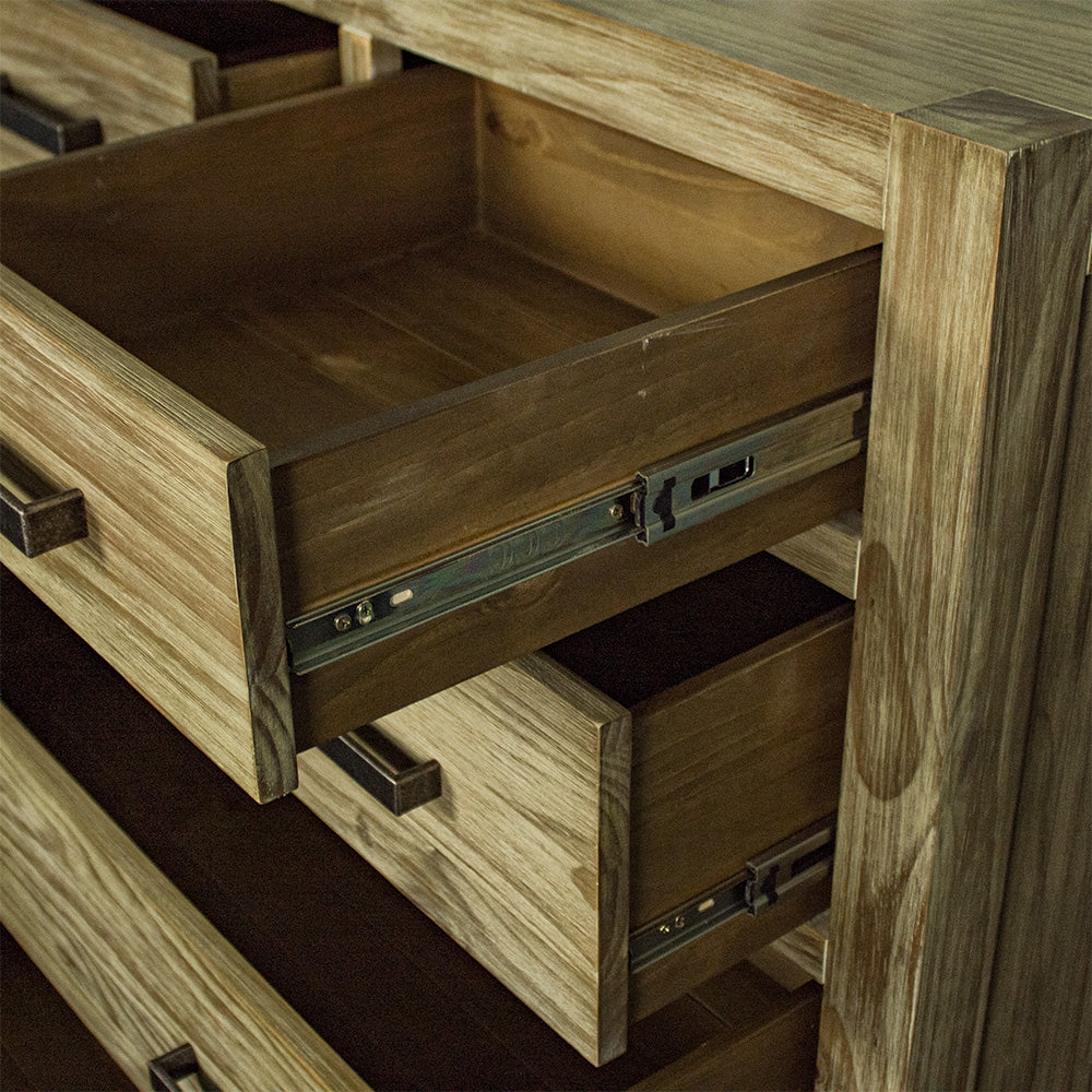 Vancouver 5 Drawer NZ Pine Tallboy