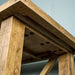 Close up of the support bolts under the Ventura Recycled Pine Desk.