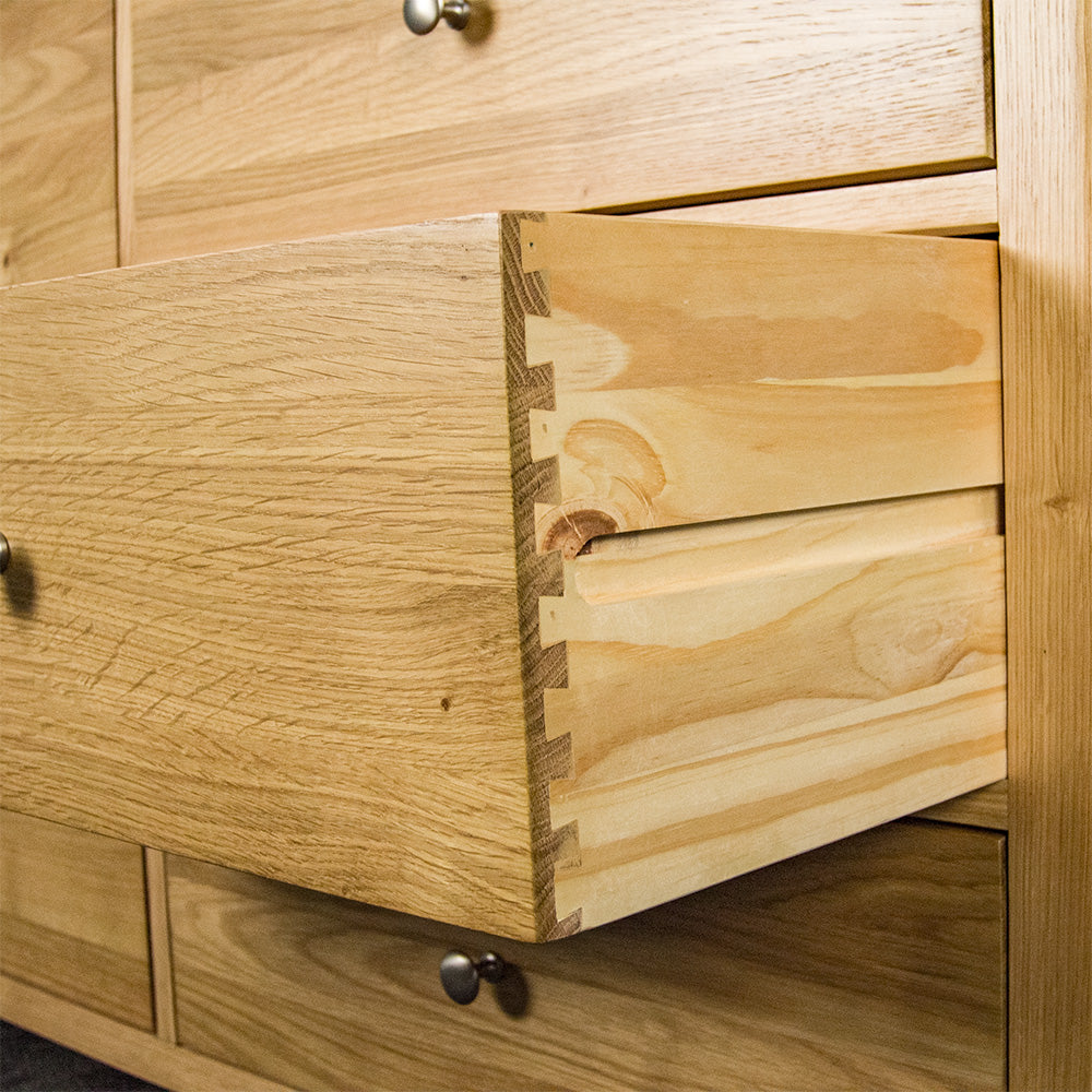 Victoria Oak 6 Drawer Lowboy