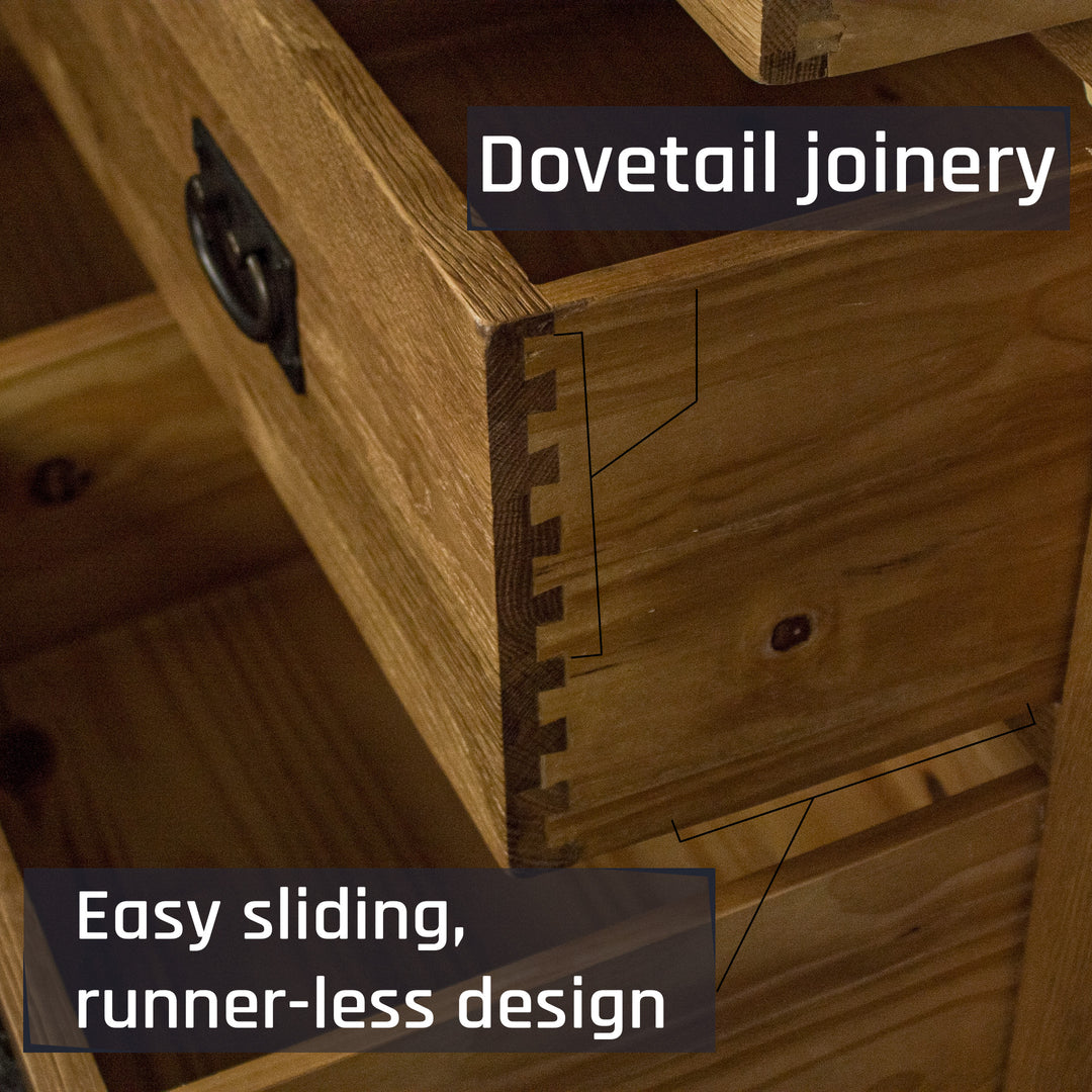 Vienna 6 Drawer Oak Lowboy