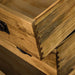 A close up of the dovetail joinery on the drawers of the Yes Four Drawer Oak Lowboy.