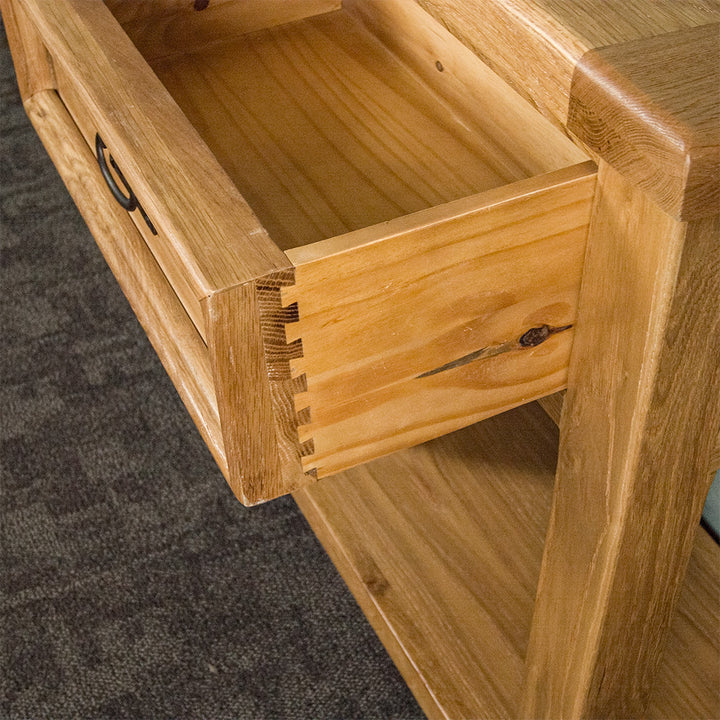 Yes 2 Drawer Oak Hall Table