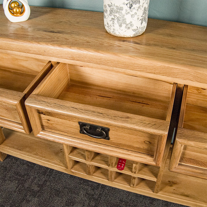 Yes Large Oak Sideboard with Wine Rack