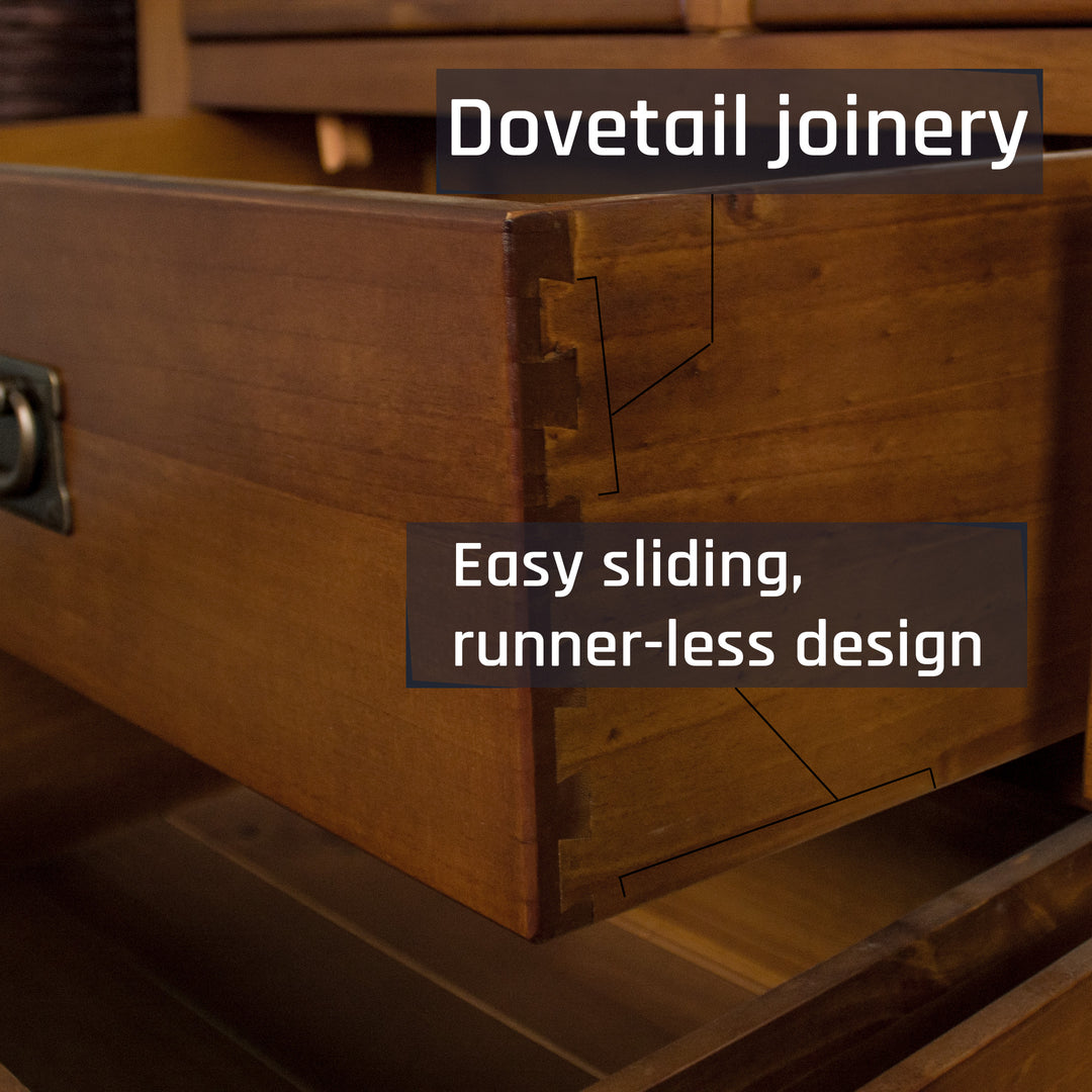 Montreal 7 Drawer Pine Lowboy