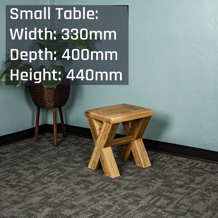 The smaller cross leg Amstel Oak Nesting Table.