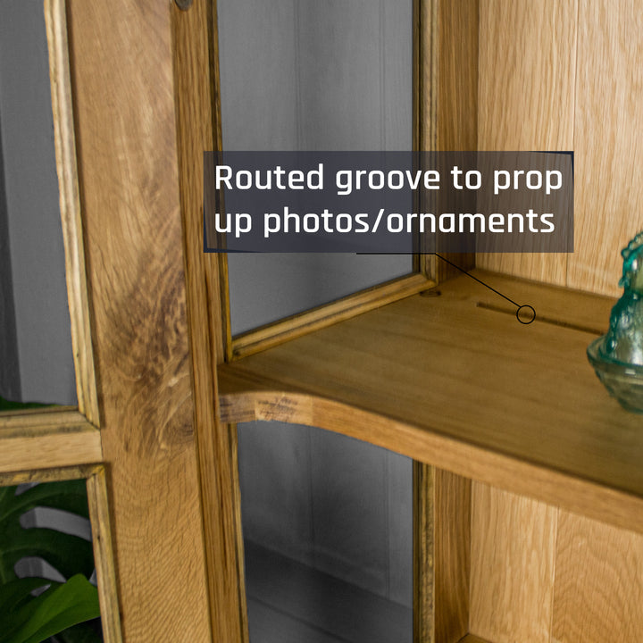 Oscar Glass Door Oak Display Cabinet