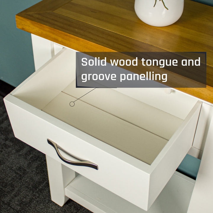 Overall view of the small drawer on the Felixstowe Small Pine Hall Table