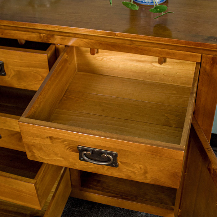 Full view of the drawer of the Montreal Rimu Stained Buffet/Sideboard.