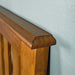A close up of the top of the New Quebec Double Size Pine Headboard.