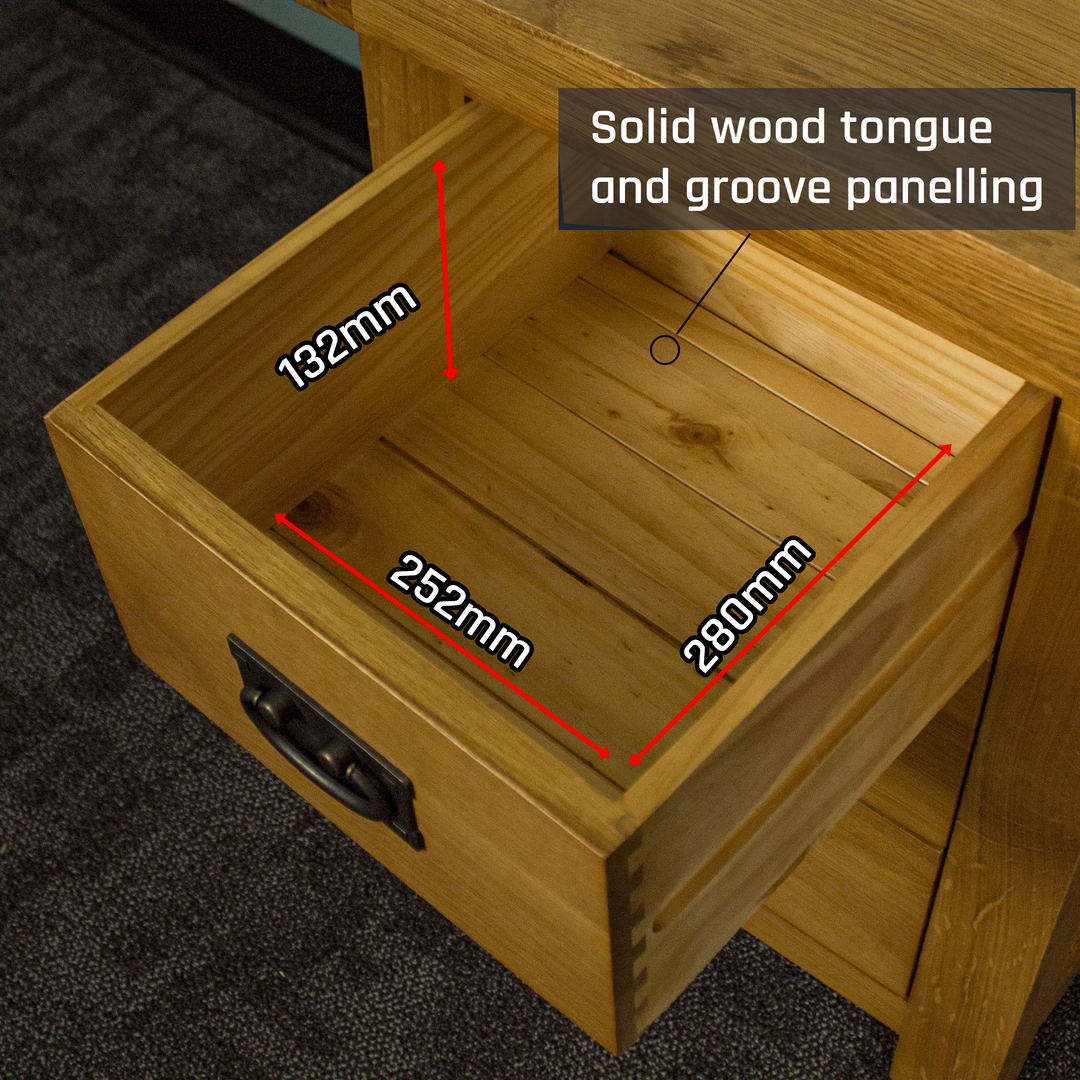 Queensland Oak Large Bedside Cabinet