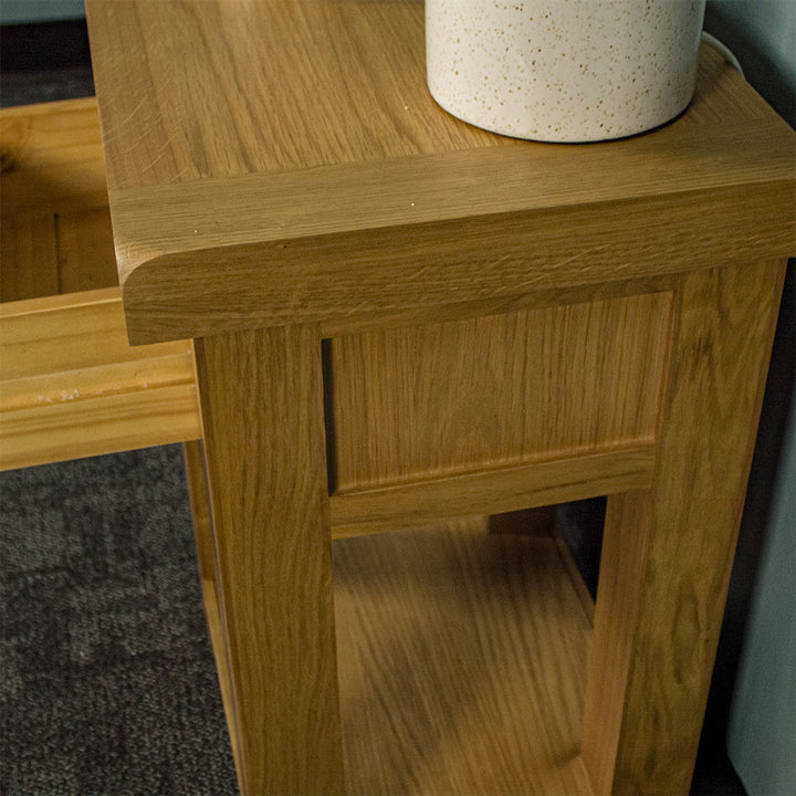 Queensland Oak Bedside/Lamp Table