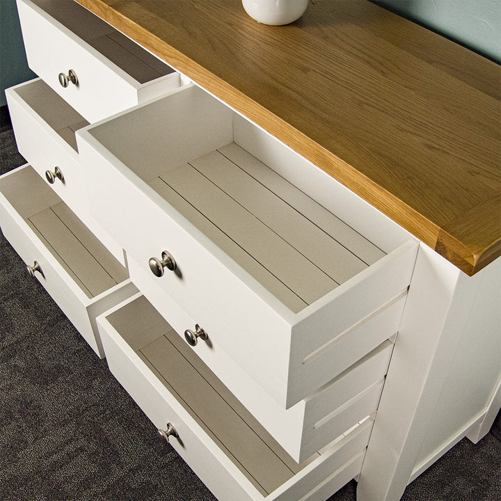 Tasmania 6 Drawer Oak Top Lowboy