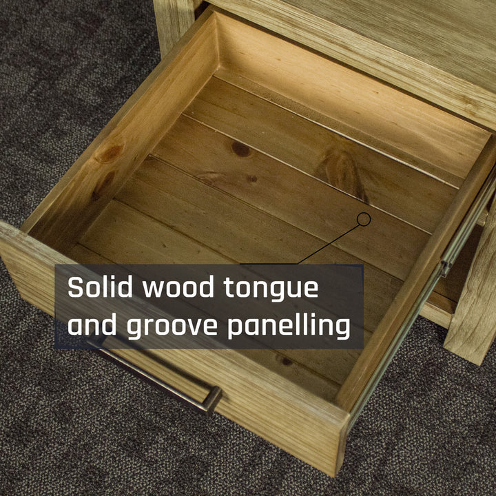 The drawer of the Vancouver 1 Drawer Lamp Table.