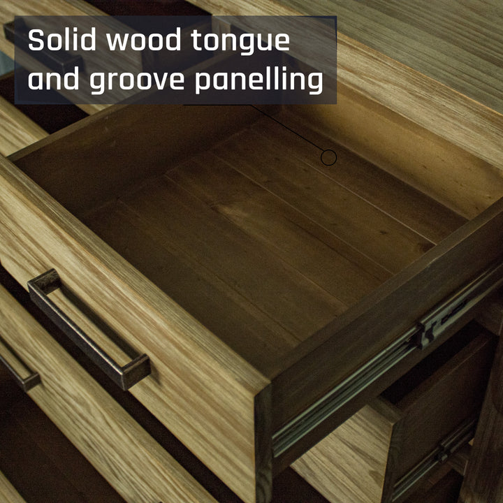 Vancouver 5 Drawer NZ Pine Tallboy