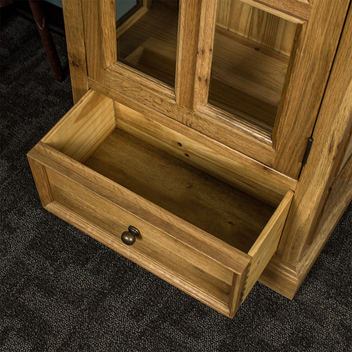 An overall view of the low drawer on the Versailles Small Display Cabinet