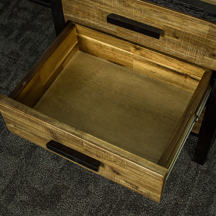 Overall view of the inside of the drawers on the Victor 3 Drawer Bedside Cabinet