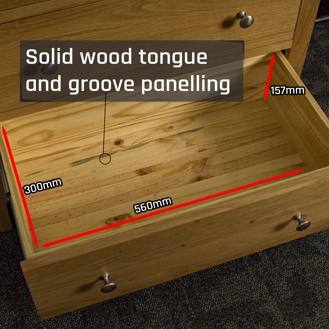 Victoria Oak 3 Drawer Tallboy