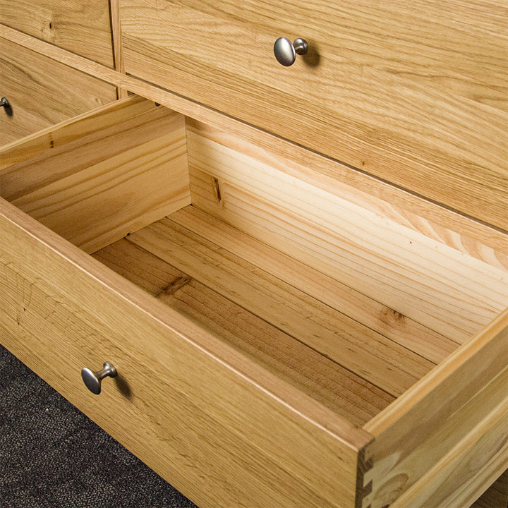 Victoria Oak 6 Drawer Lowboy