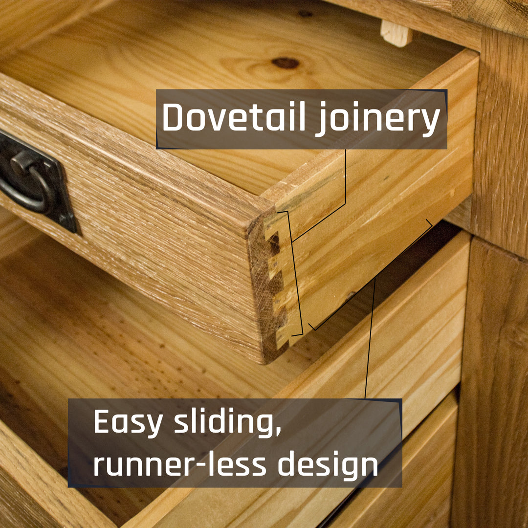 Vienna 7 Drawer Oak Executive Desk