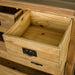 An overall view of the smaller top drawers of the Yes Five Drawer Oak Chest.