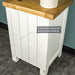The back of the Felixstowe Pine Bedside Cabinet (White), showing the tongue and groove panelling.