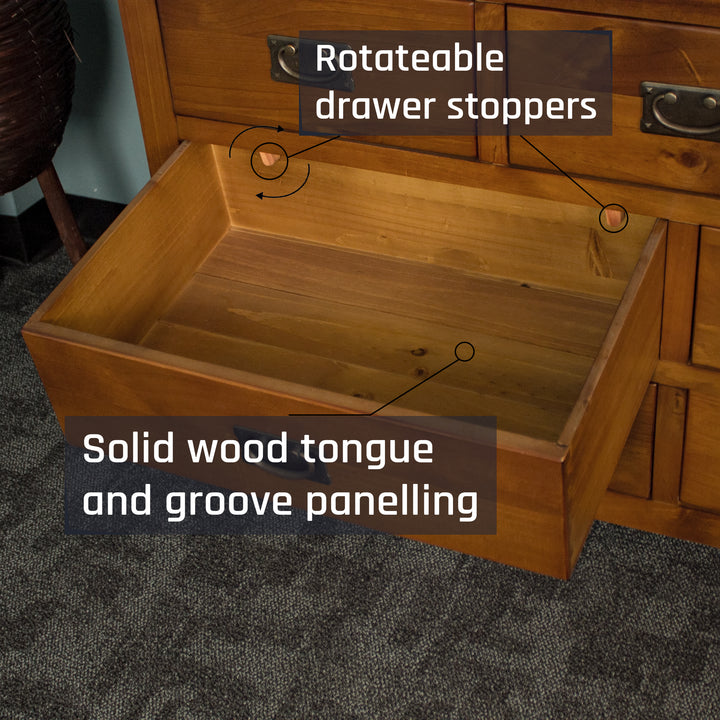 Montreal 7 Drawer Pine Lowboy