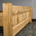 A closer view of the footboard on the Amalfi Oak Queen Bed Frame.